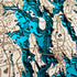Close up of Narragansett Bay 3D wooden map with detailed towns and islands